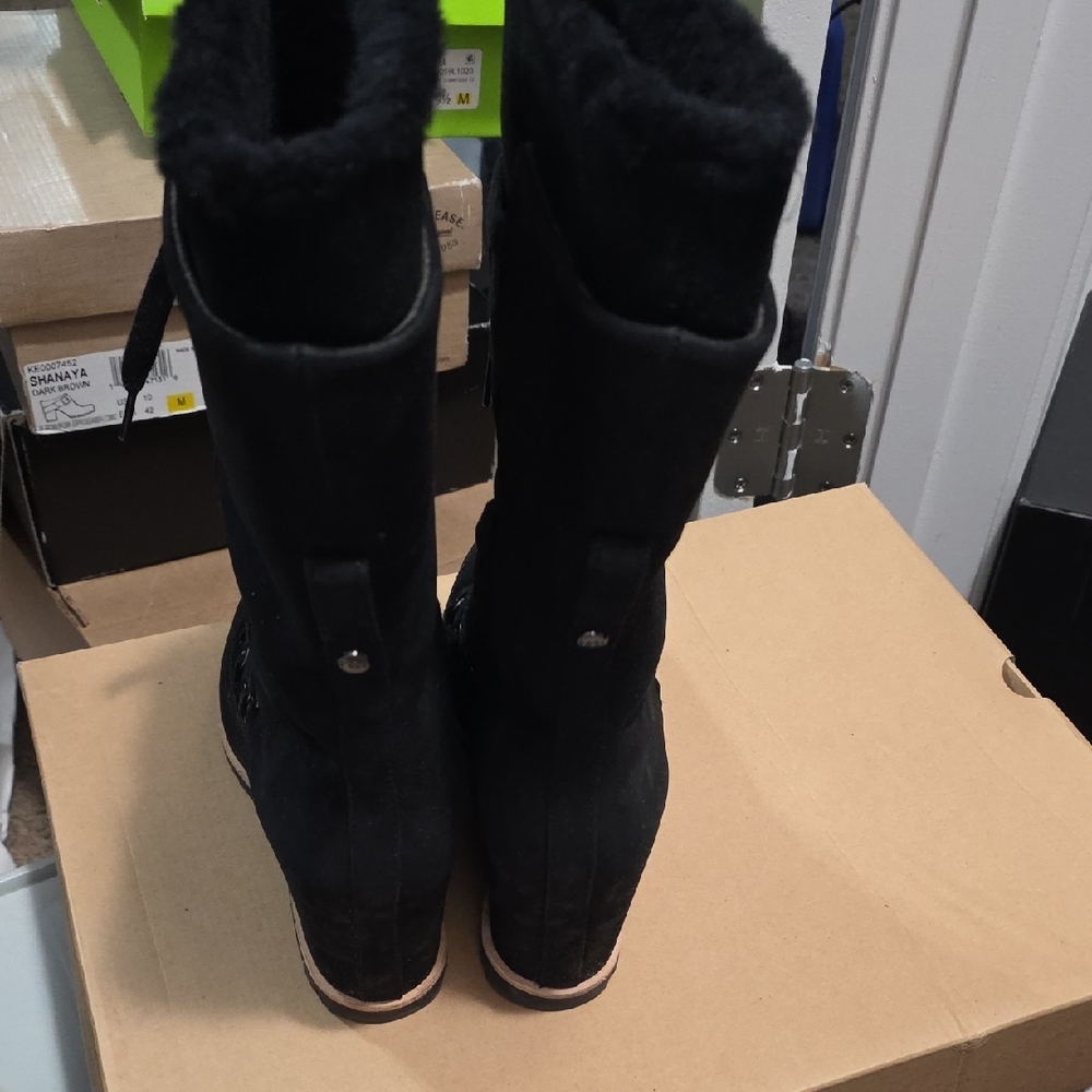 UGG Black Lace-Up Winter Boots - Picture 2 of 8